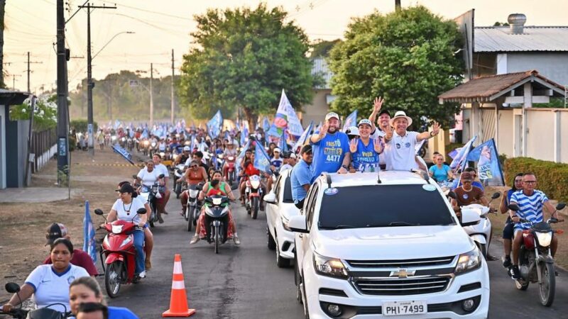 Eraldo CB mobiliza apoiadores em Maués durante caminhada e comício